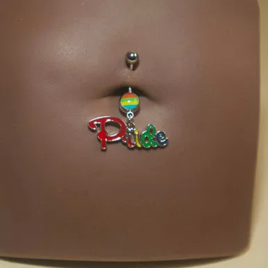 Steel Pride Color Navel Piercing