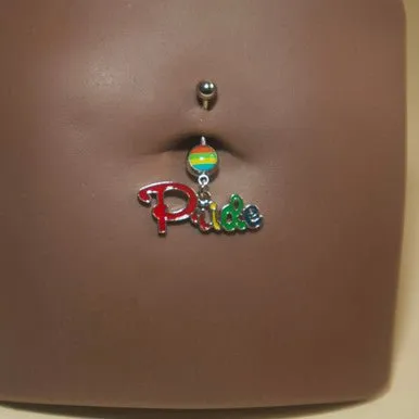 Steel Pride Color Navel Piercing