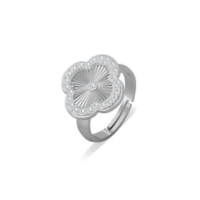 Sterling Silver CNC Clover Ring