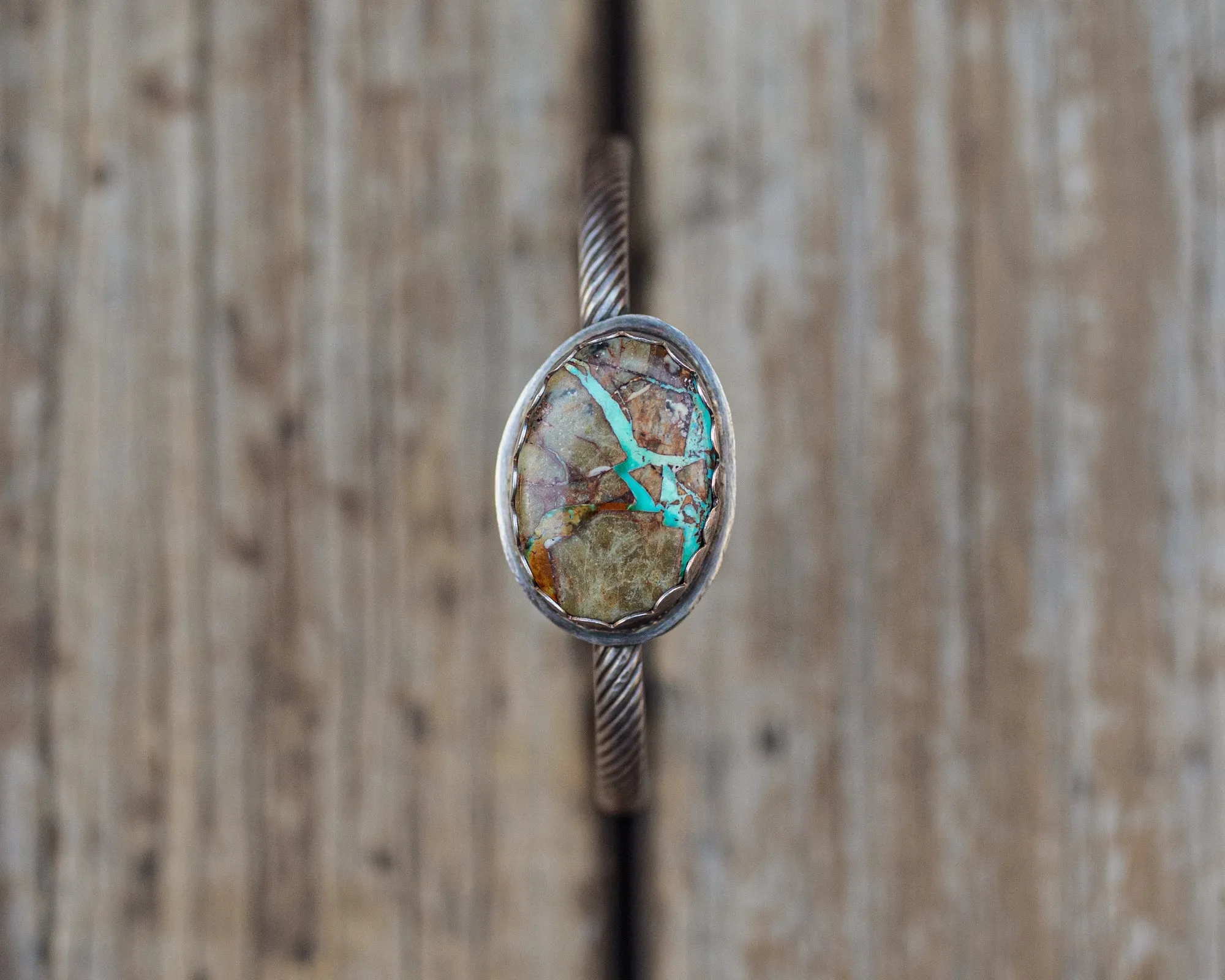 Sterling Silver Navajo Cuff with Royston Turquoise