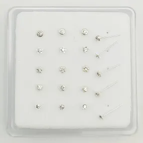 Sterling Silver Nose Stud Crystal Piercing Jewelry