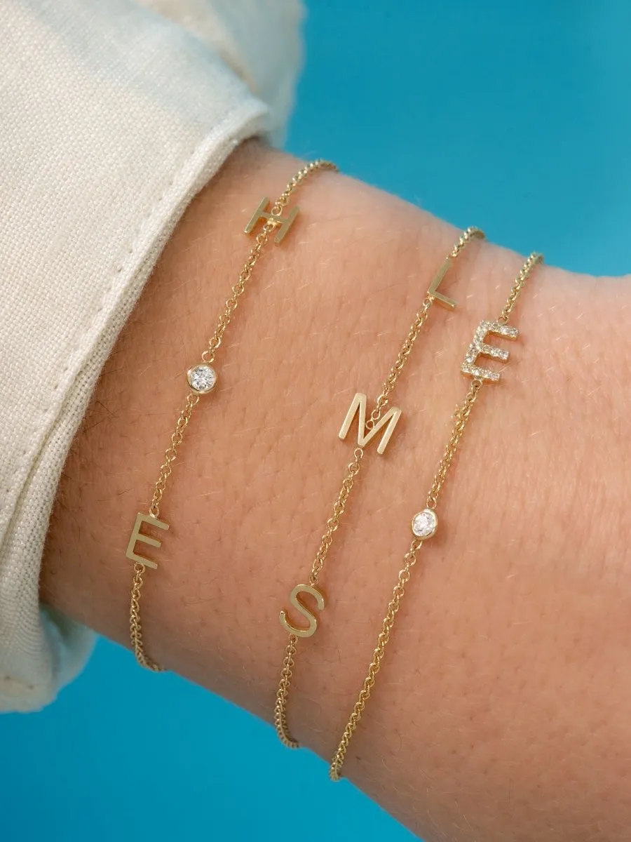 The Initial Bracelet 14K - 3 Letters