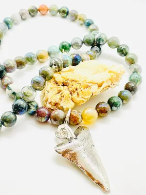 TIDE NECKLACE WITH INDIAN AGATE BEADS