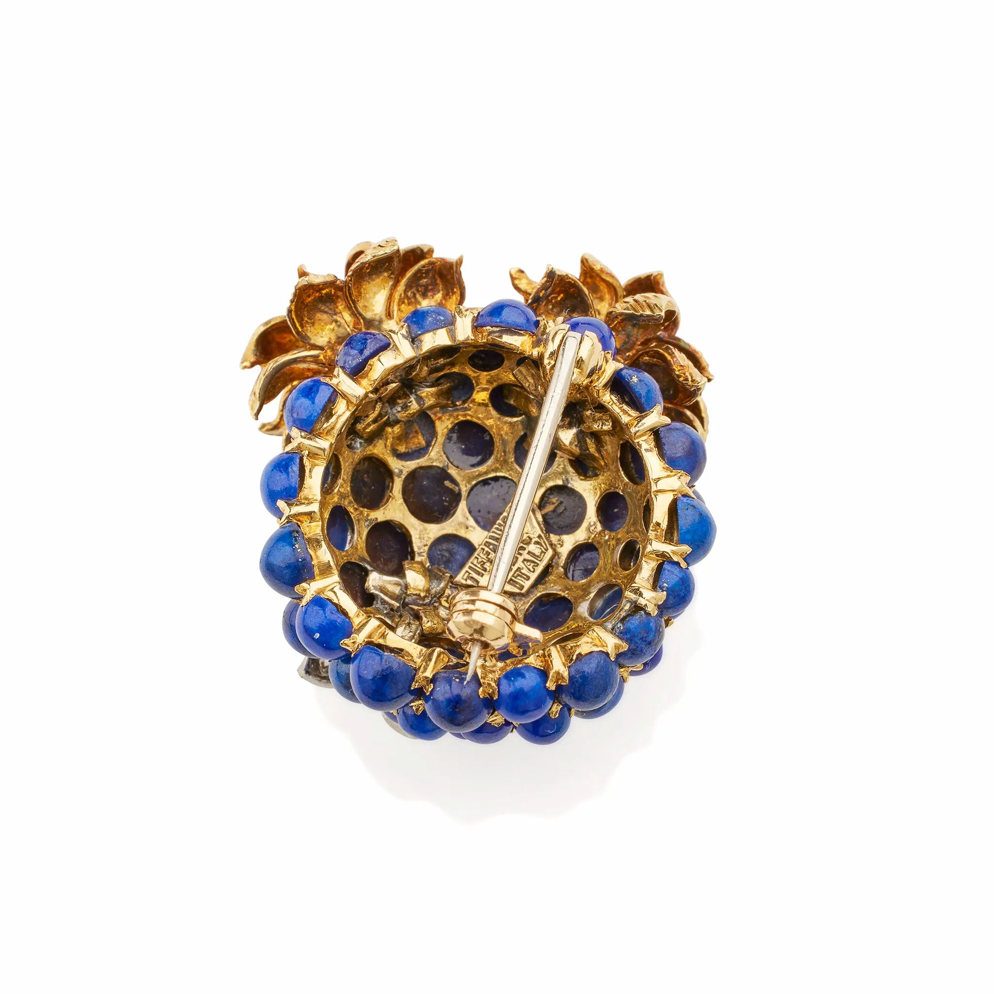 Tiffany & Co. Lapis and Diamond Blossom Clip Brooch