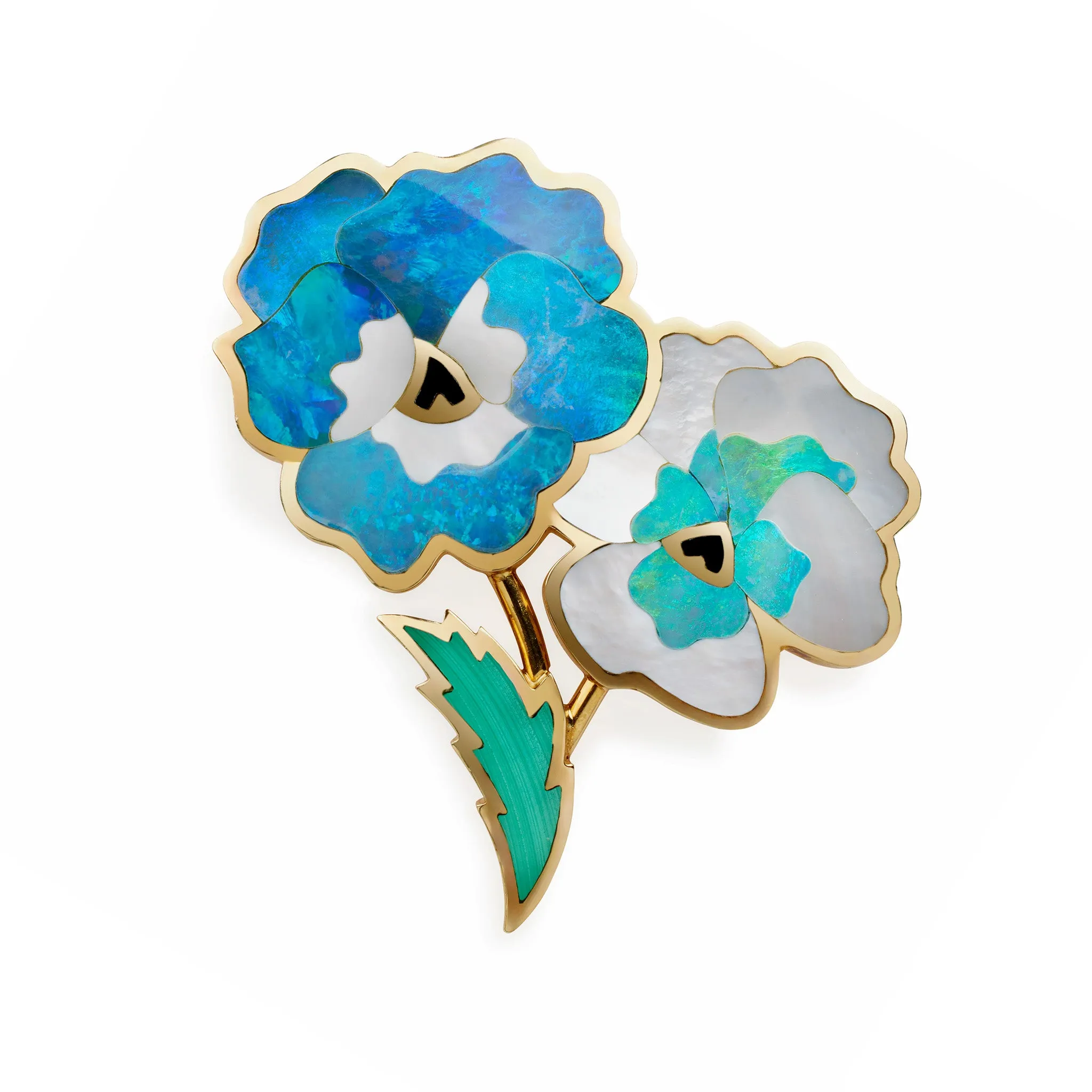 Tiffany & Co. Opal, Malachite and Black Jade "Pansy" Brooch, Angela Cummings