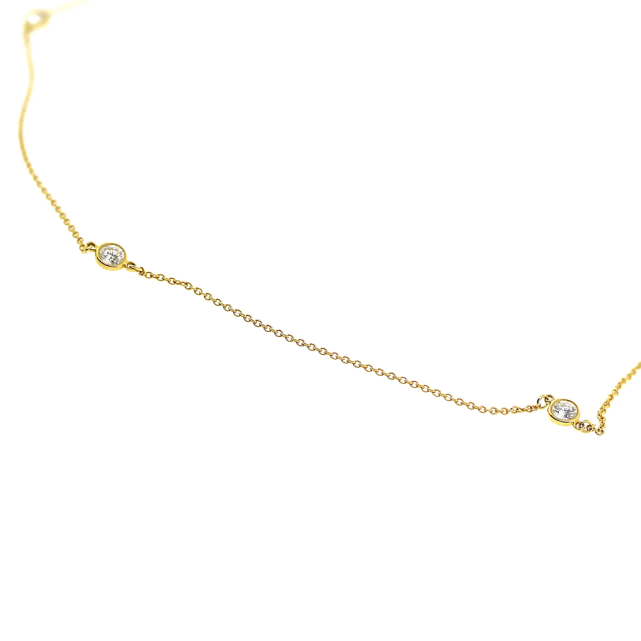 Tiffany and Co. Elsa Peretti Diamond by the Yard 18k Yellow Gold Necklace