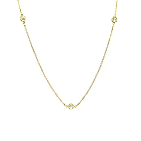 Tiffany and Co. Elsa Peretti Diamond by the Yard 18k Yellow Gold Necklace