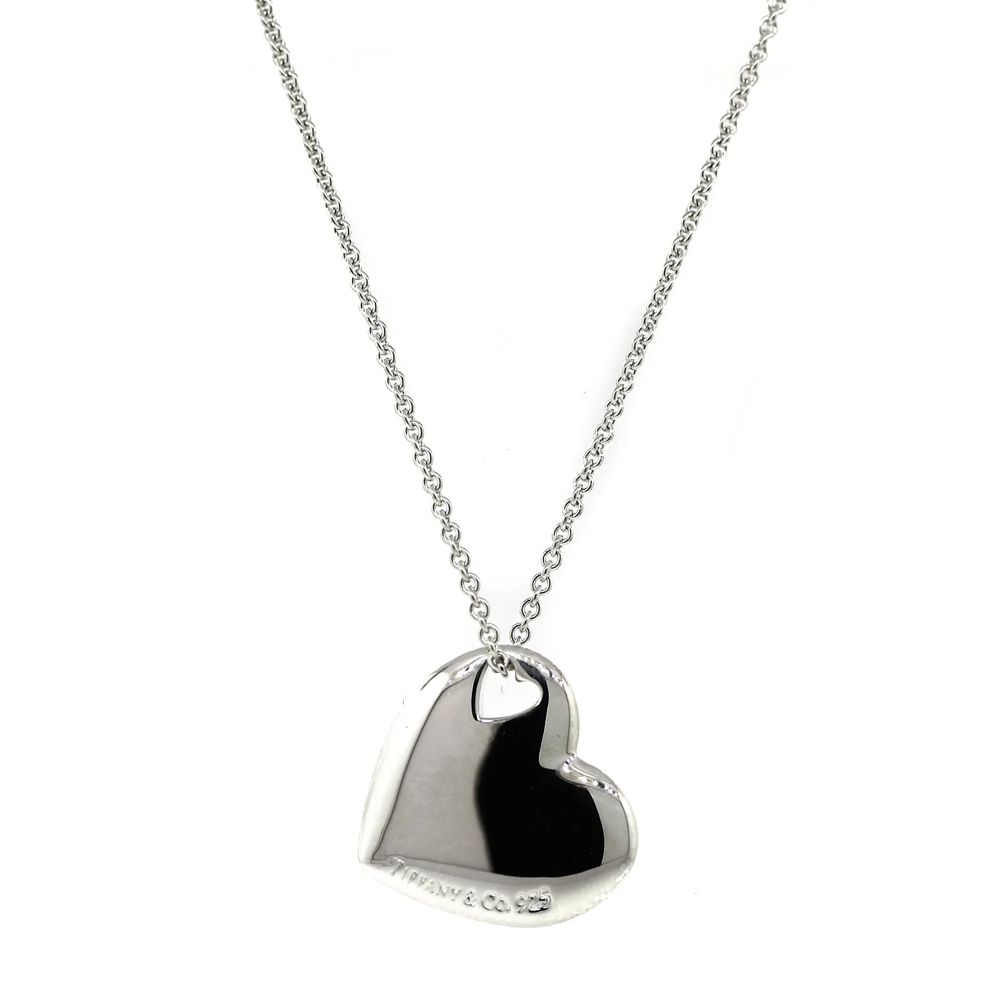 Tiffany and Co. Sterling Silver Cutout Heart Pendant Necklace