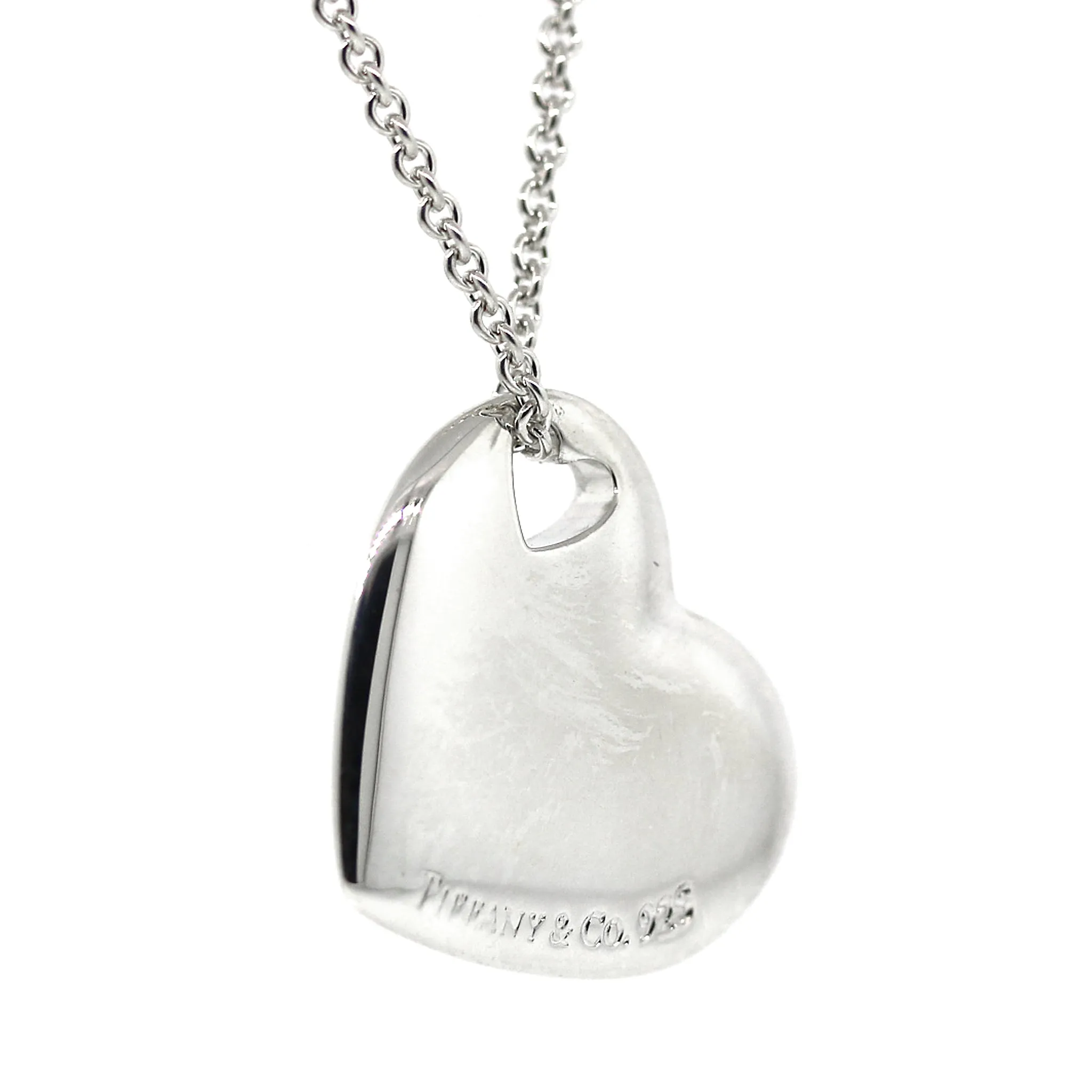 Tiffany and Co. Sterling Silver Cutout Heart Pendant Necklace