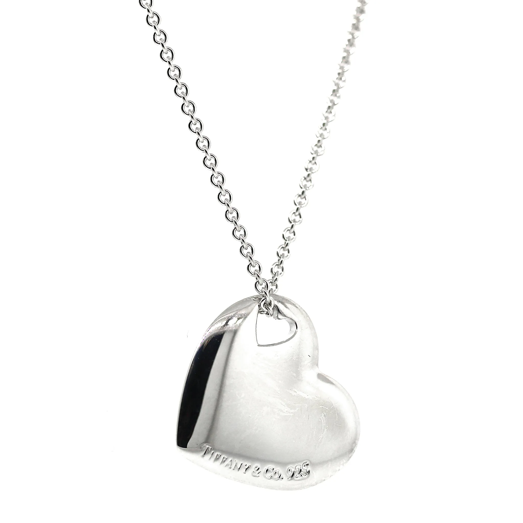 Tiffany and Co. Sterling Silver Cutout Heart Pendant Necklace