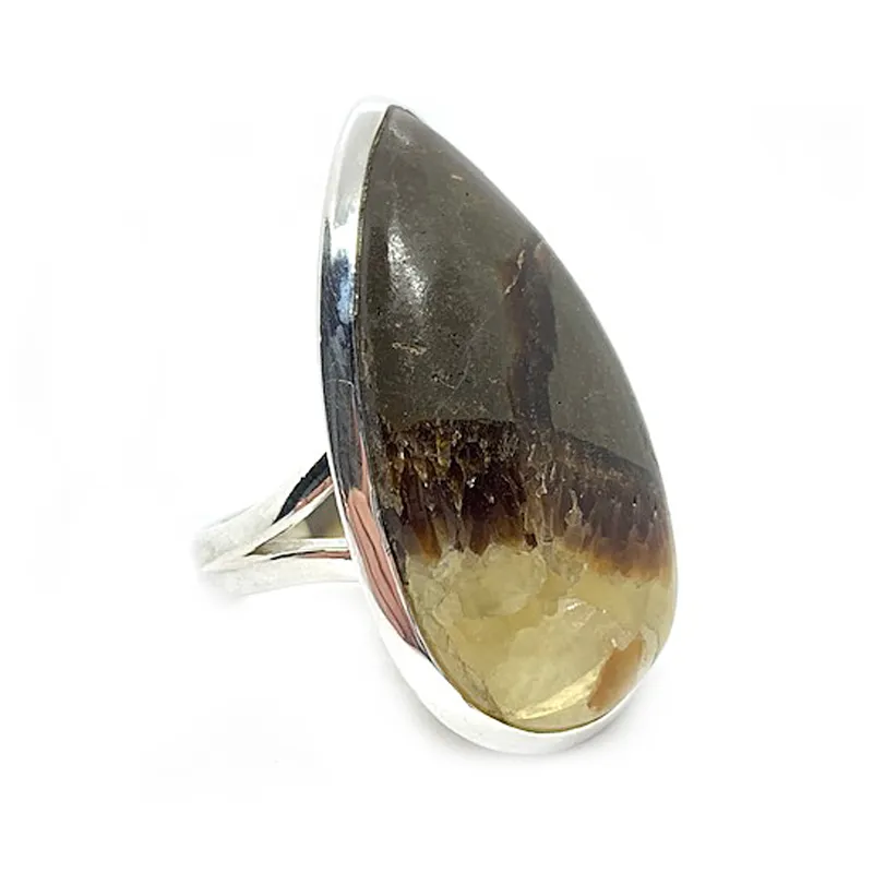 Tulsi Septarian Bohemian Gemstone Ring