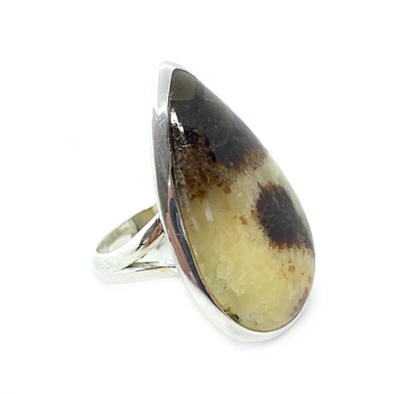 Tulsi Septarian Bohemian Gemstone Ring