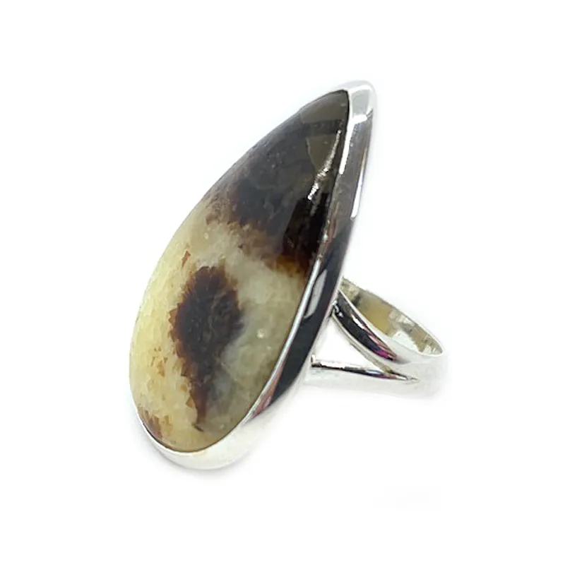 Tulsi Septarian Bohemian Gemstone Ring