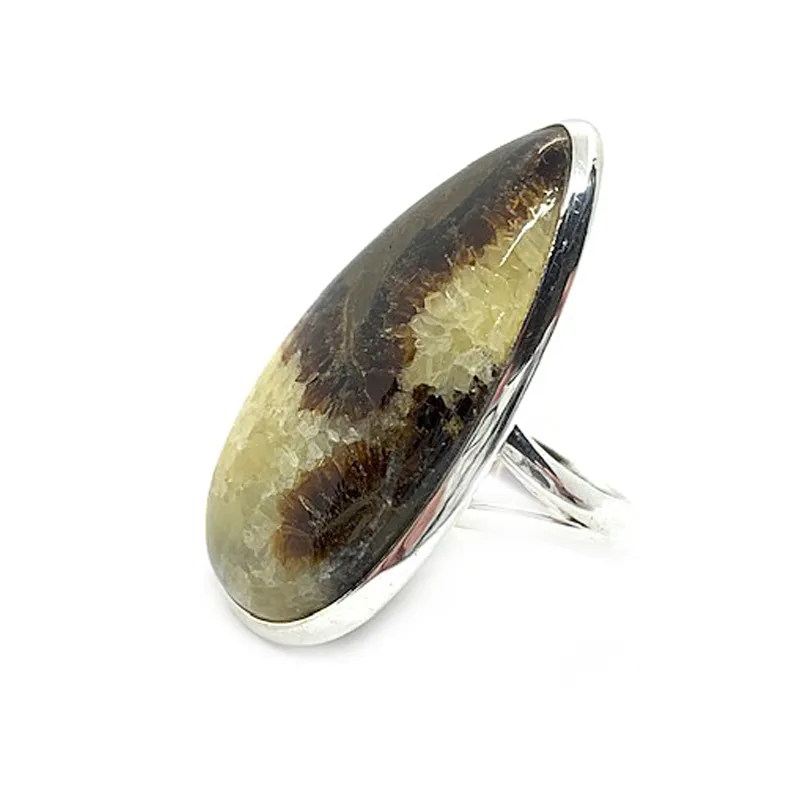 Tulsi Septarian Bohemian Gemstone Ring