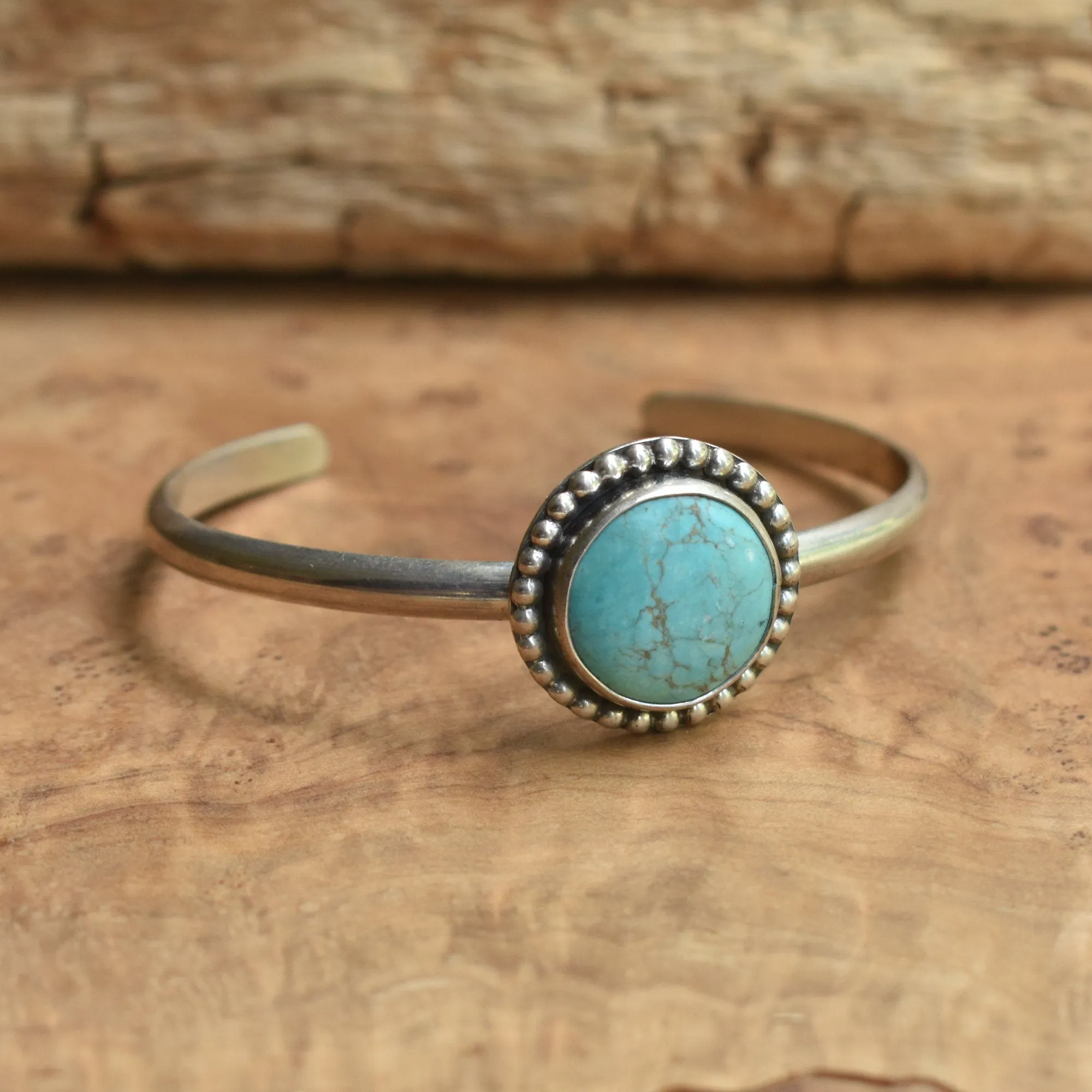 Turquoise Bracelet - Turquoise Cuff Bracelet - Turquoise Bangle - Silversmith Bracelet