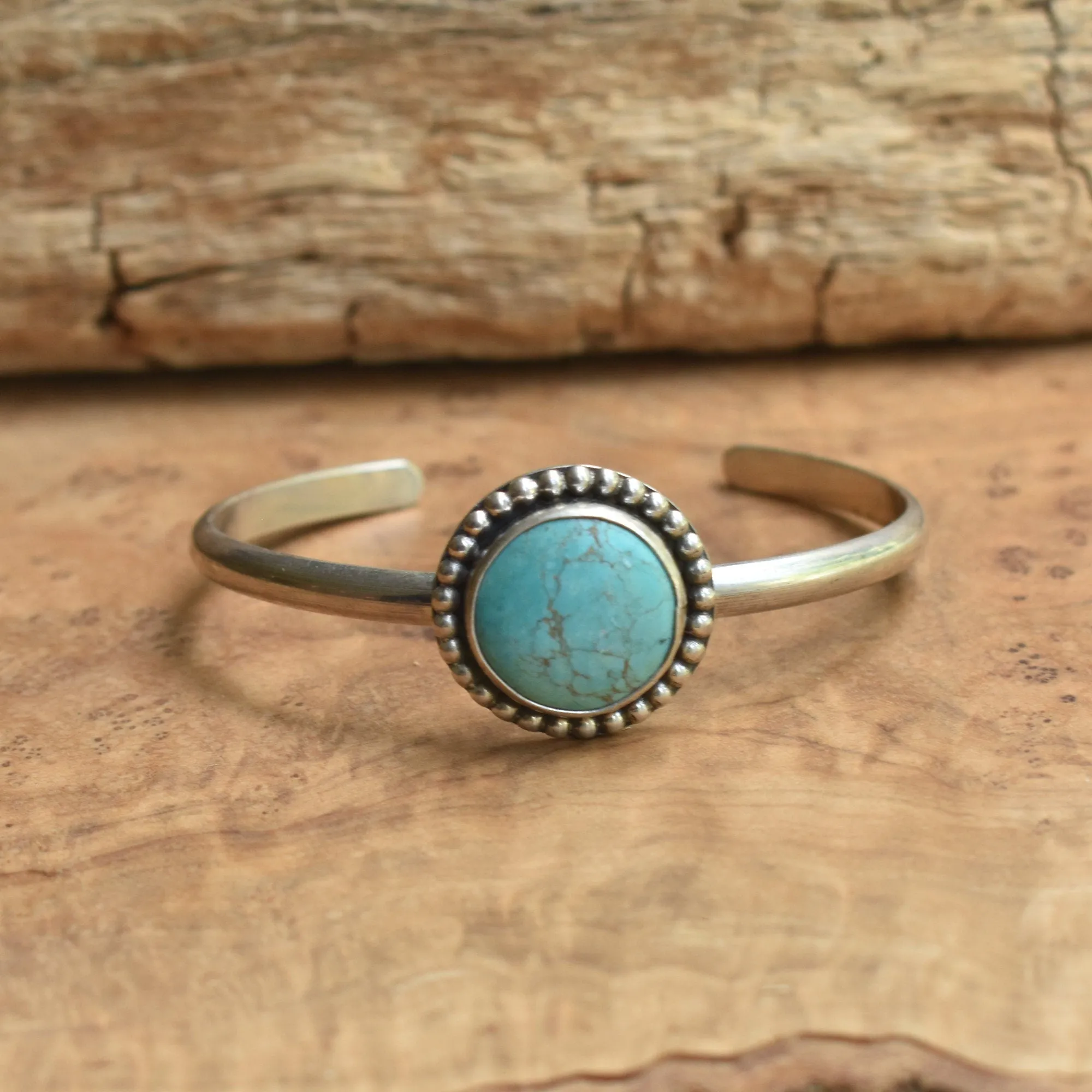 Turquoise Bracelet - Turquoise Cuff Bracelet - Turquoise Bangle - Silversmith Bracelet