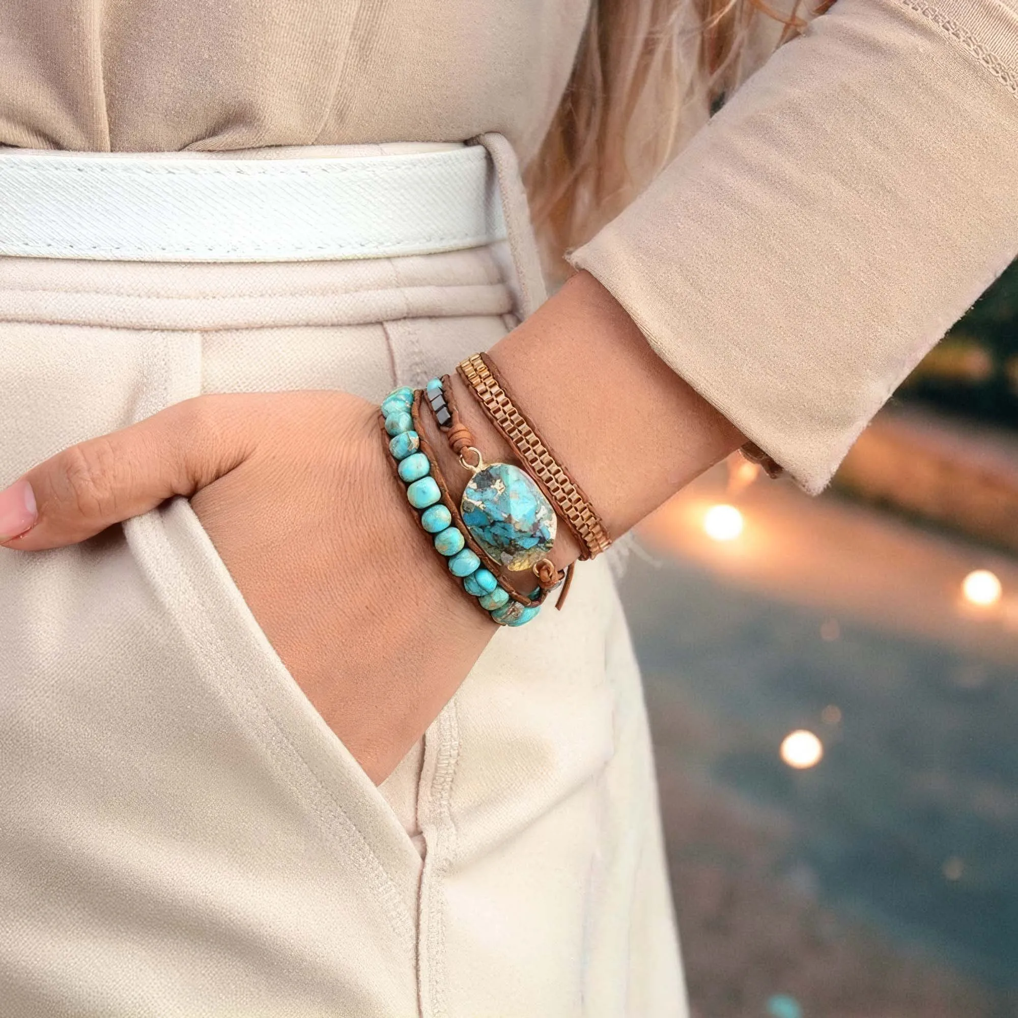 Turquoise Calming Energy Wrap Bracelet