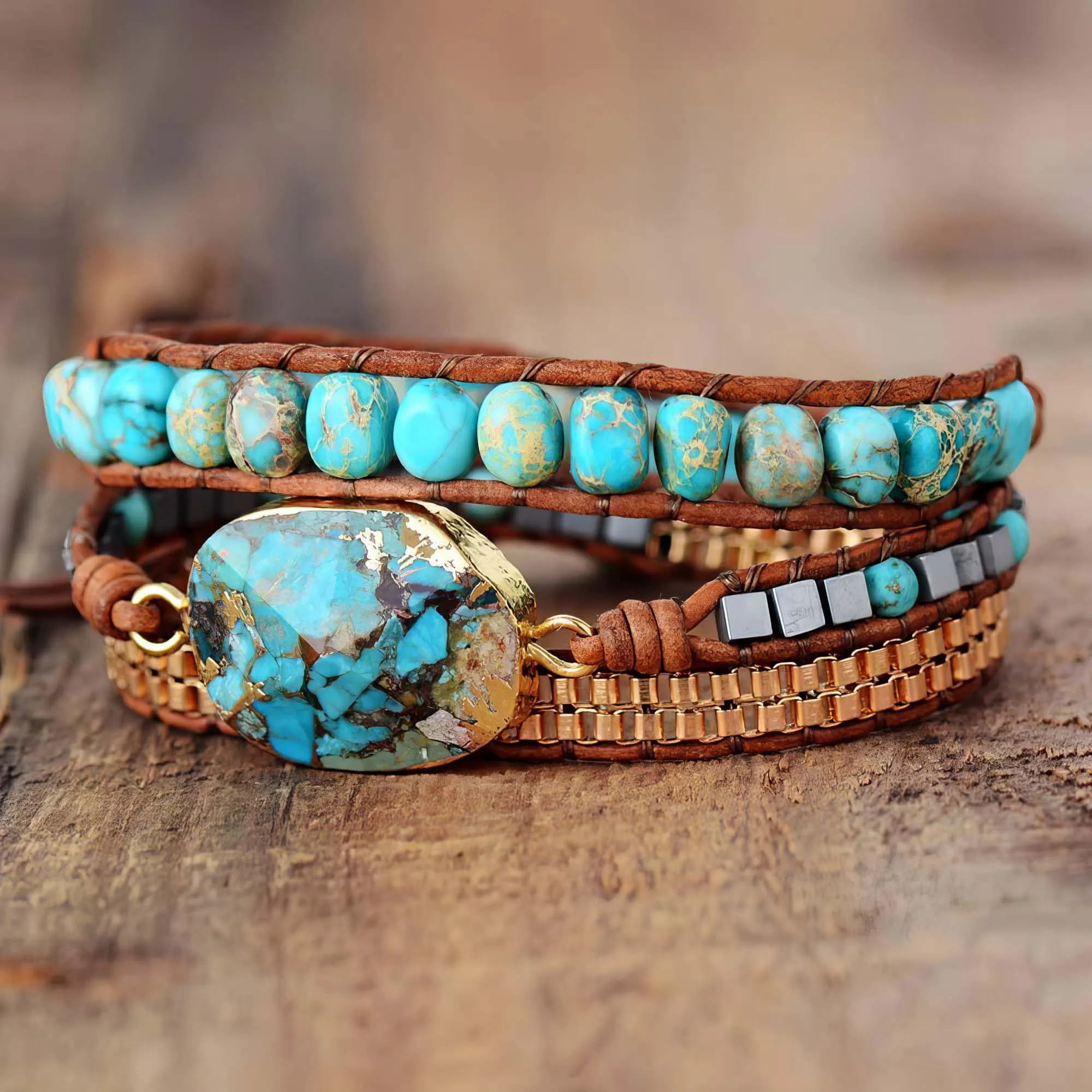 Turquoise Calming Energy Wrap Bracelet