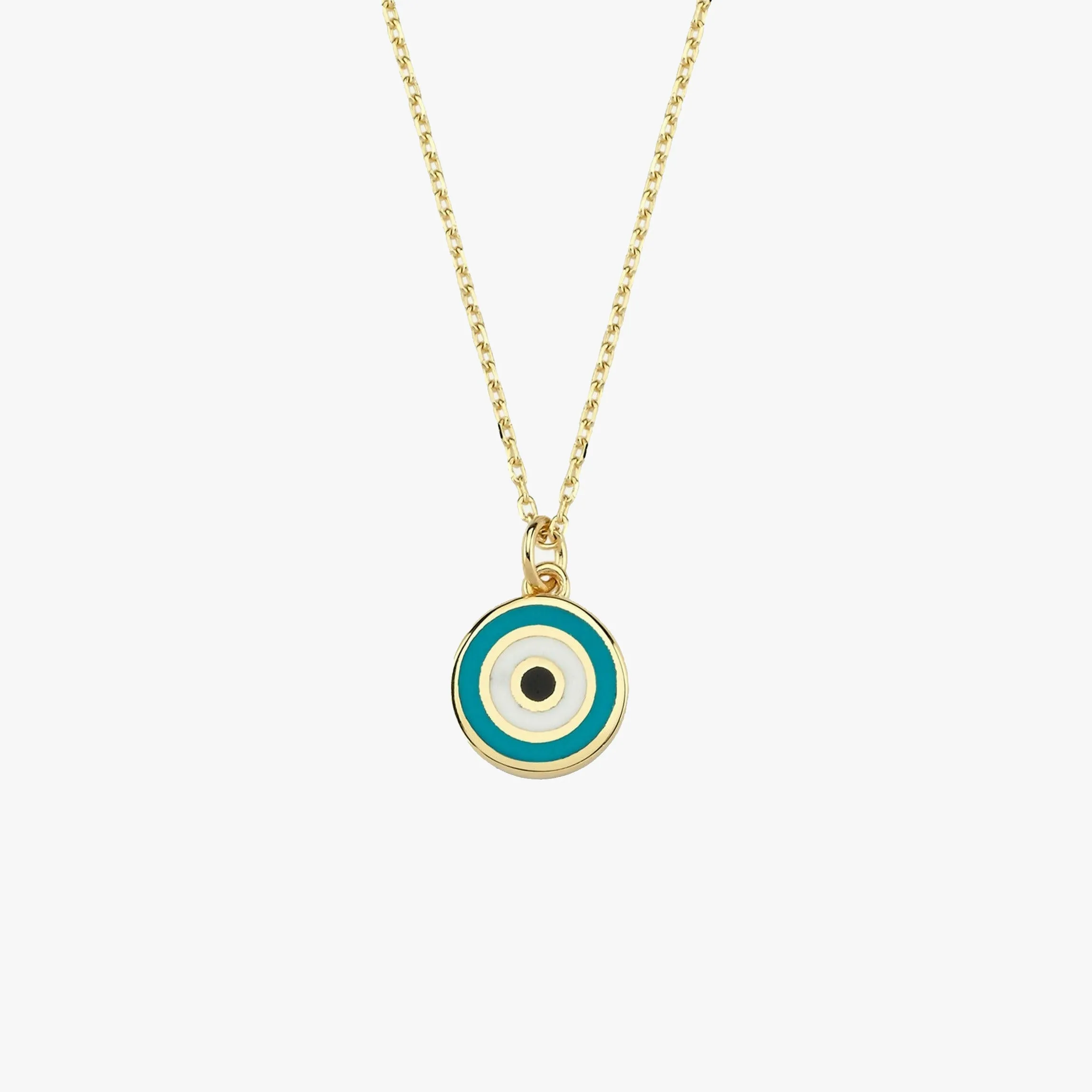 Turquoise Evil Eye Necklace | 14K Solid Gold