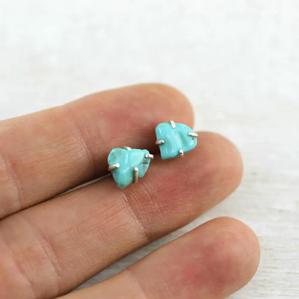 Turquoise Nugget Stud Earrings