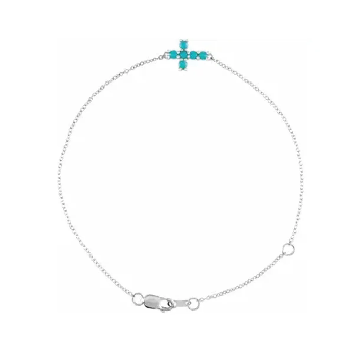 Turquoise Sideways Cross Bracelet