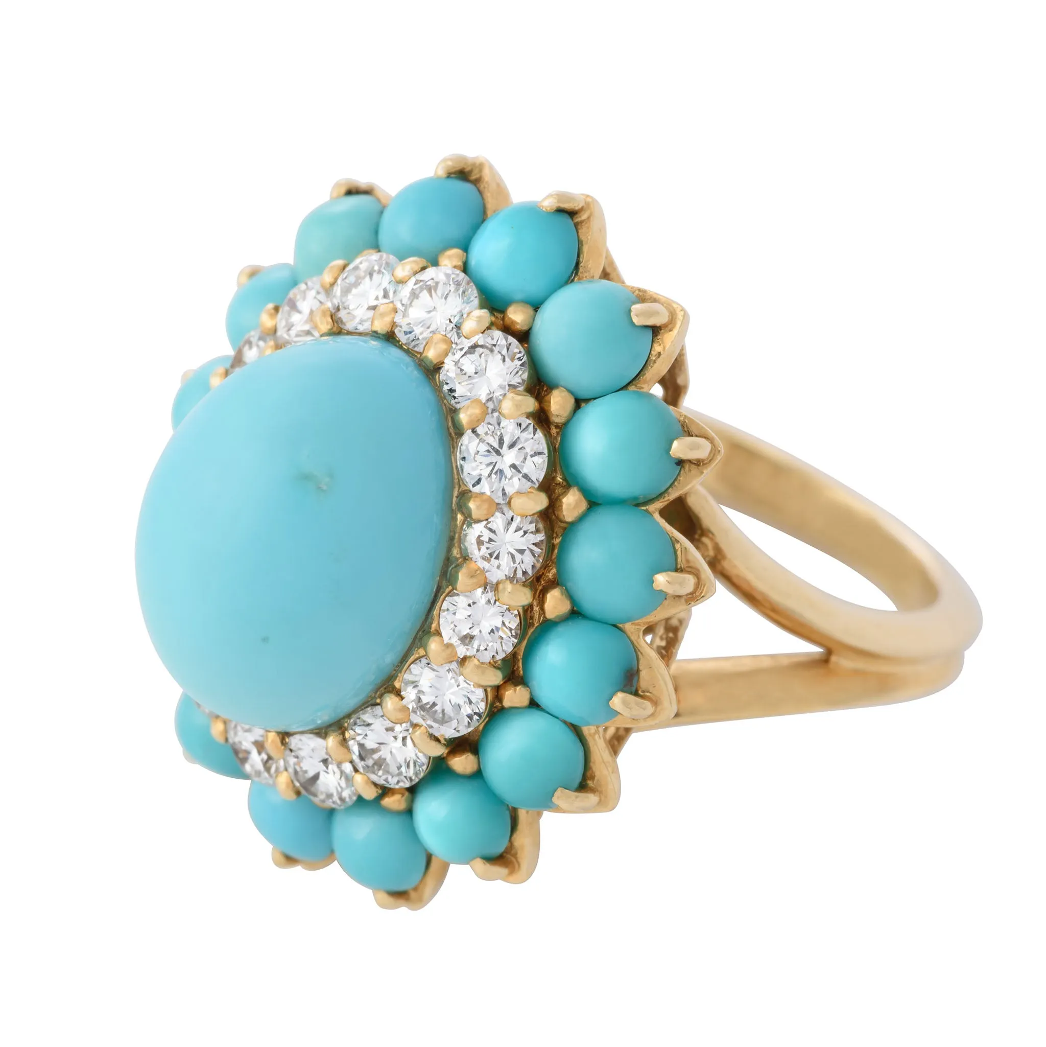 Vintage Boucheron Turquoise and Diamond Ring