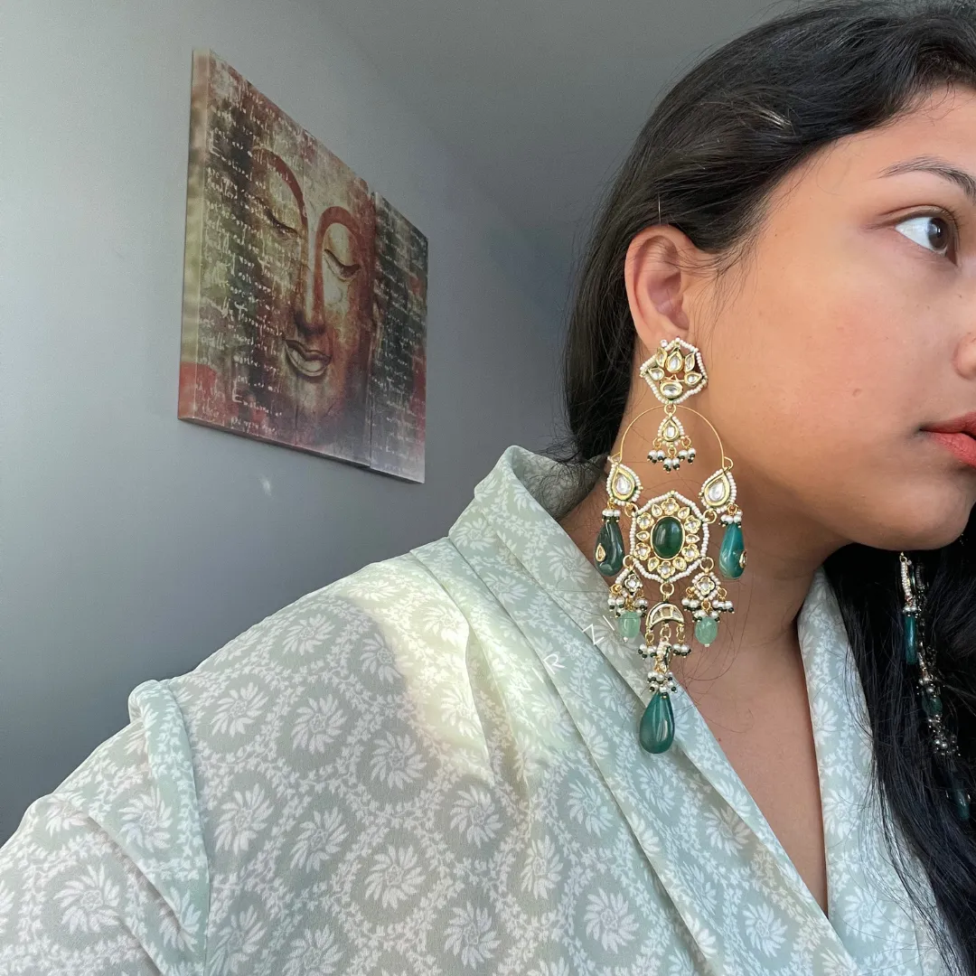 Vishaka - Kundan Long Earrings