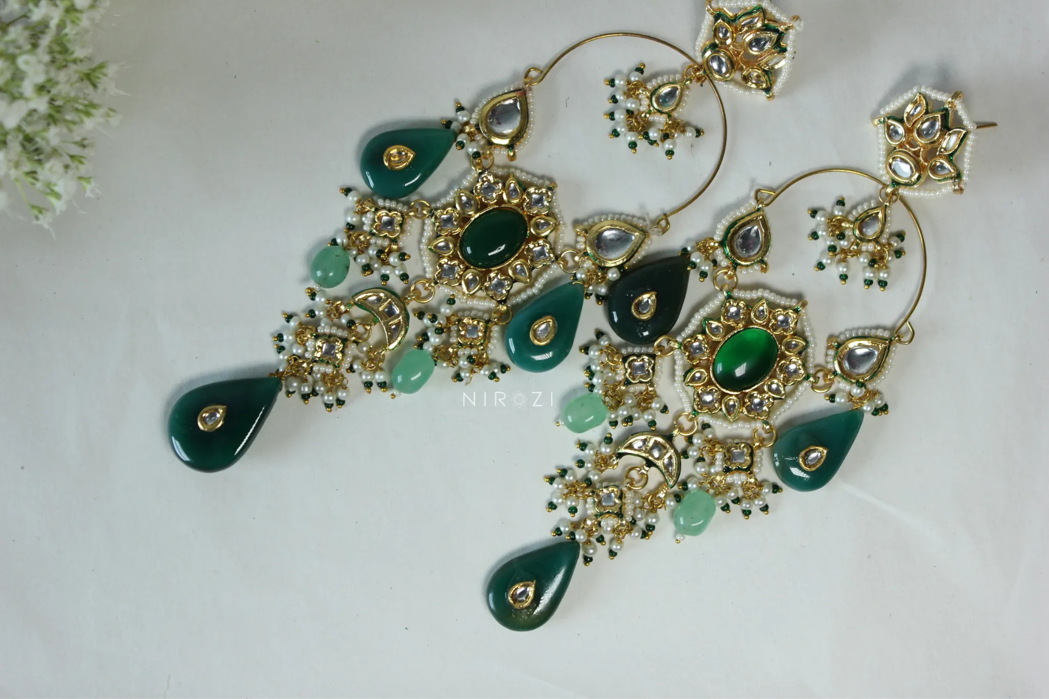 Vishaka - Kundan Long Earrings