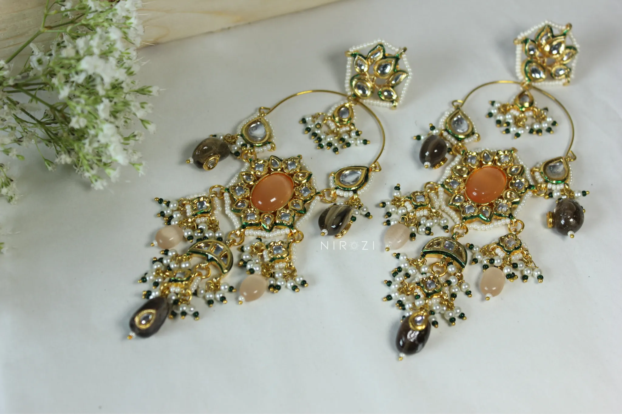 Vishaka - Kundan Long Earrings