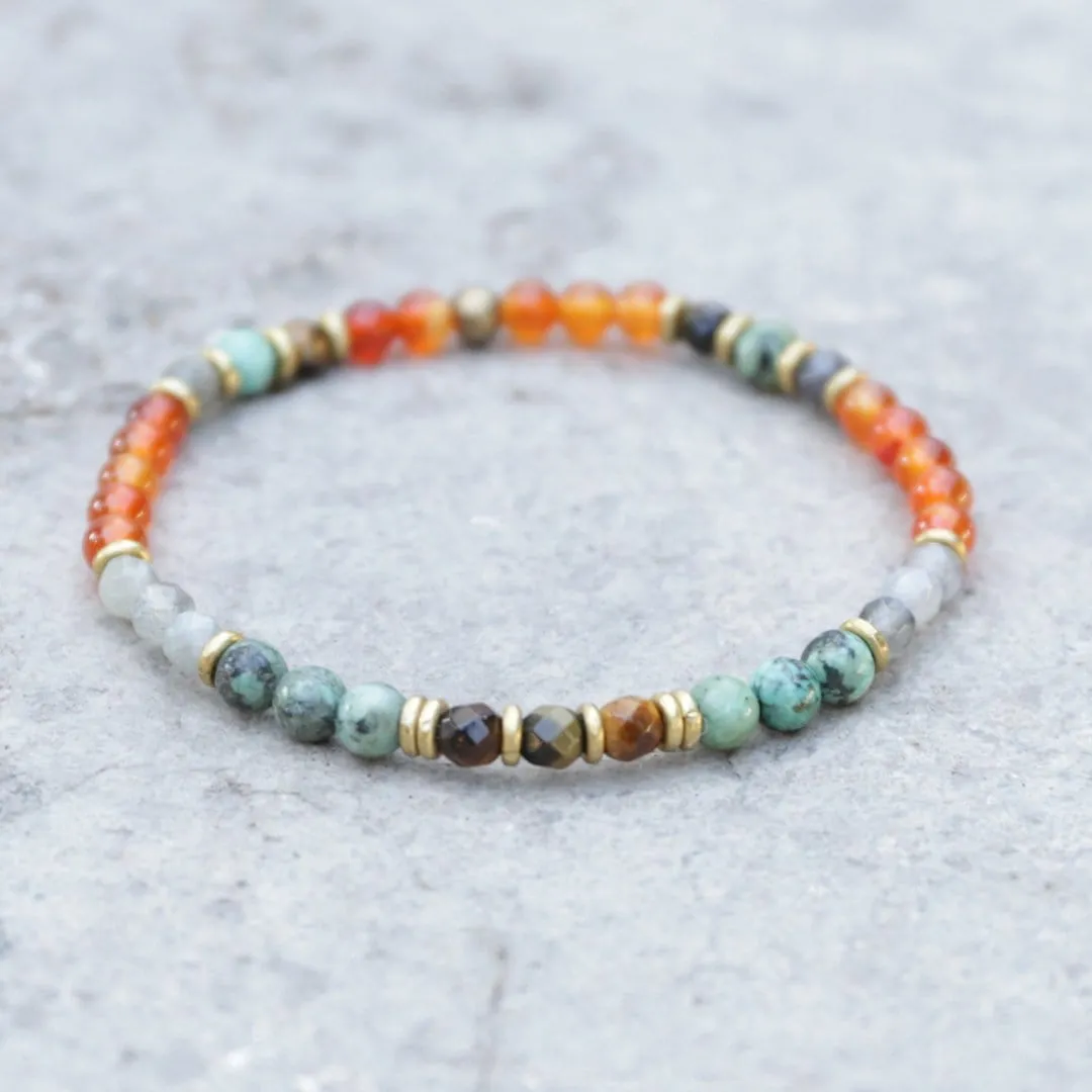 Vitality and Prosperity Carnelian and African Turquoise Bracelet