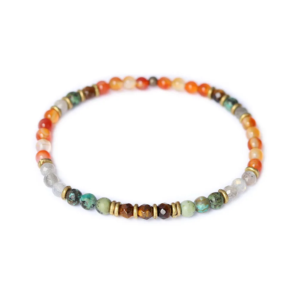 Vitality and Prosperity Carnelian and African Turquoise Bracelet