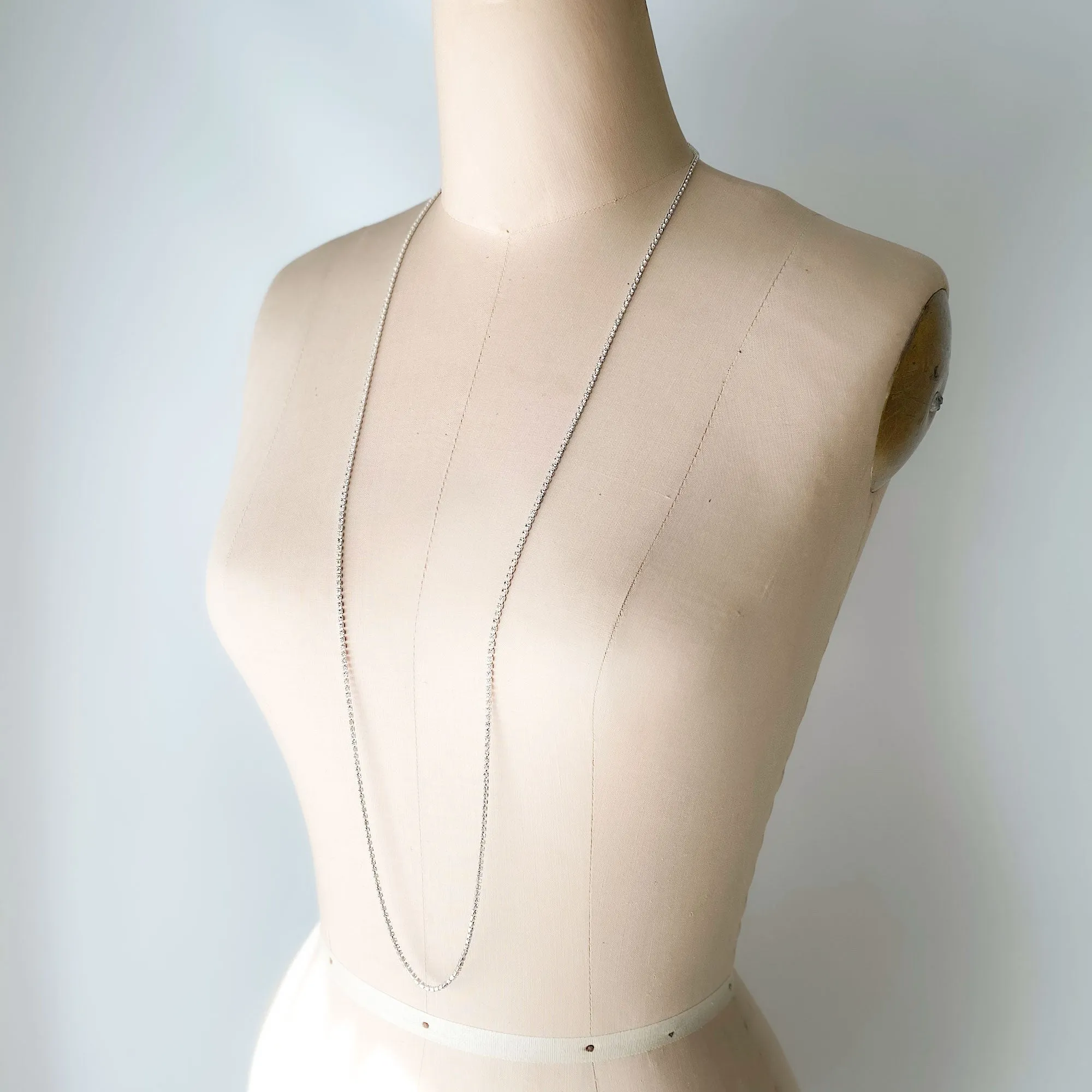 WEBSTER delicate silver rhinestone belt/necklace