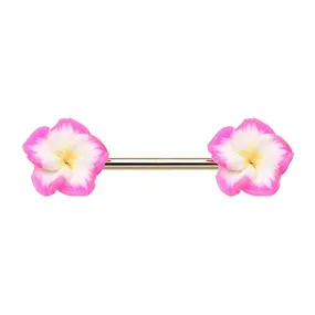 WILDKLASS Hibiscus Spring Flower Nipple Barbell Ring